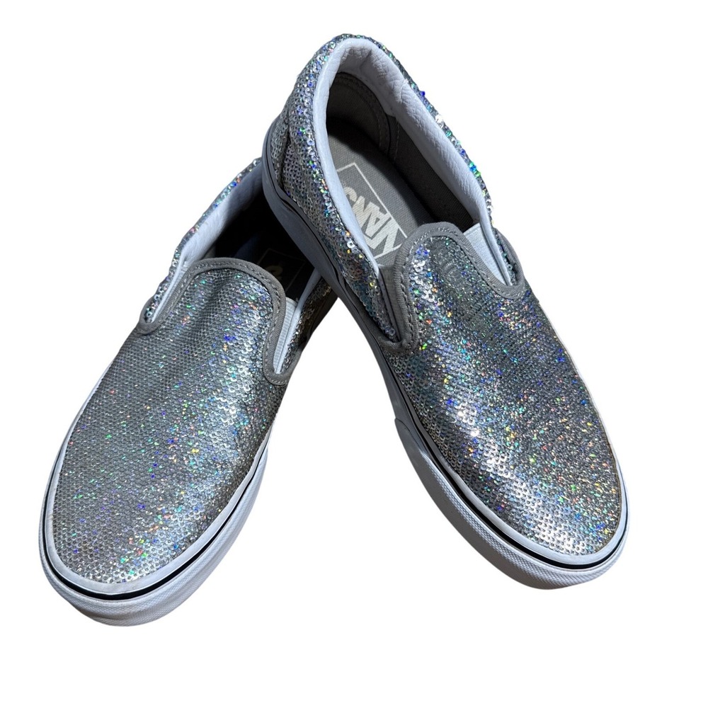 Vans (Silver) Sequin Slip On Sneakers Women Size 6
